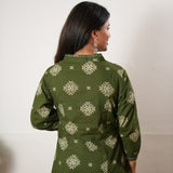 Olive green cotton Aline kurta