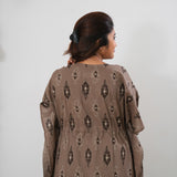 Coffee geometric cotton kaftan