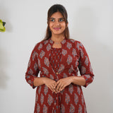 Maroon overcoat cotton midi dress