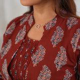 Maroon overcoat cotton midi dress