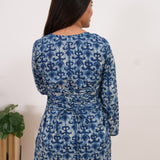 Indigo tie and dye cotton corset kurti