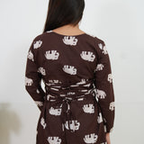 Black elephant cotton corset kurti