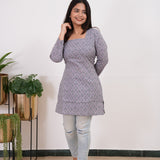 Powder blue cotton corset kurti