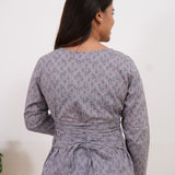 Powder blue cotton corset kurti