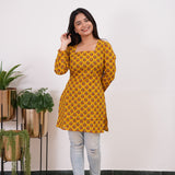 Mustard cotton corset kurti
