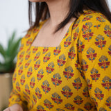 Mustard cotton corset kurti