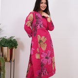 Rose angrakha cotton co-ords set