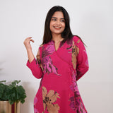 Rose angrakha cotton co-ords set