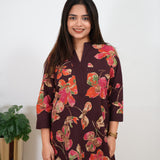 Coffee floral cotton co-ords set