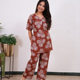 Rust brown cotton lounge sleep wear