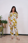 Gold floral cotton lounge sleep wear