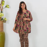 Beige tie and dye cotton comfies