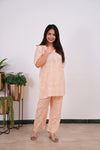 Peach floral cotton lounge sleep wear