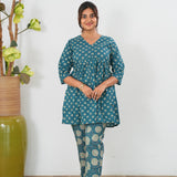 Peacock blue cotton comfies
