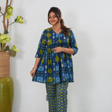 Ink blue geometric cotton comfies