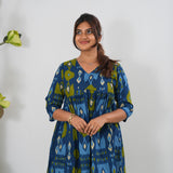 Ink blue geometric cotton comfies