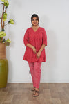 Red bandhani cotton comfies