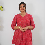 Red bandhani cotton comfies
