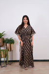 Coffee hand block pure cotton kaftan