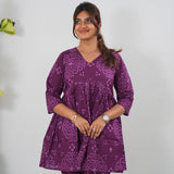 Purple bandhani cotton comfies