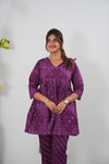 Purple bandhani cotton top