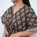 Coffee hand block pure cotton kaftan
