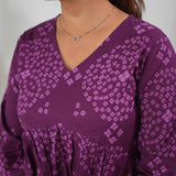 Purple bandhani cotton comfies