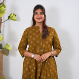 Mustard butta cotton button down co-ords set