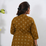 Mustard butta cotton button down co-ords set