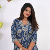 Midnight blue anarkali cotton co-ords set