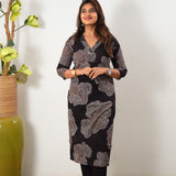 Coffee v neck cotton co-ords set