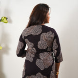 Coffee v neck cotton co-ords set