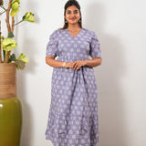 Lavender cotton midi dress