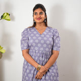 Lavender cotton midi dress