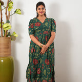 Forest green cotton midi dress