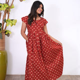 Deep red cotton maxi