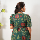 Forest green cotton midi dress