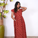 Deep red cotton maxi