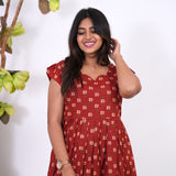 Deep red cotton maxi