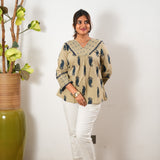 Ivory paisley cotton top