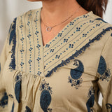 Ivory paisley cotton top