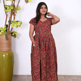Deep maroon cotton maxi