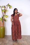Deep maroon cotton maxi