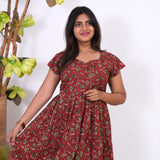 Deep maroon cotton maxi