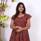 Deep maroon cotton maxi