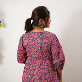 Deep magenta cotton midi dress