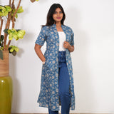 Powder blue floral cotton shrug