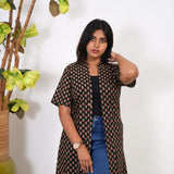 Black floral cotton shrug