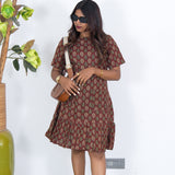 Cinnamon floral cotton dress