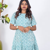 Baby blue floral cotton dress